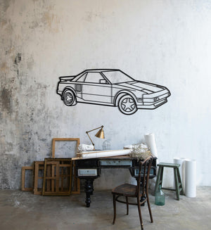 Toyota MR2 Detailed Metal Silhouette