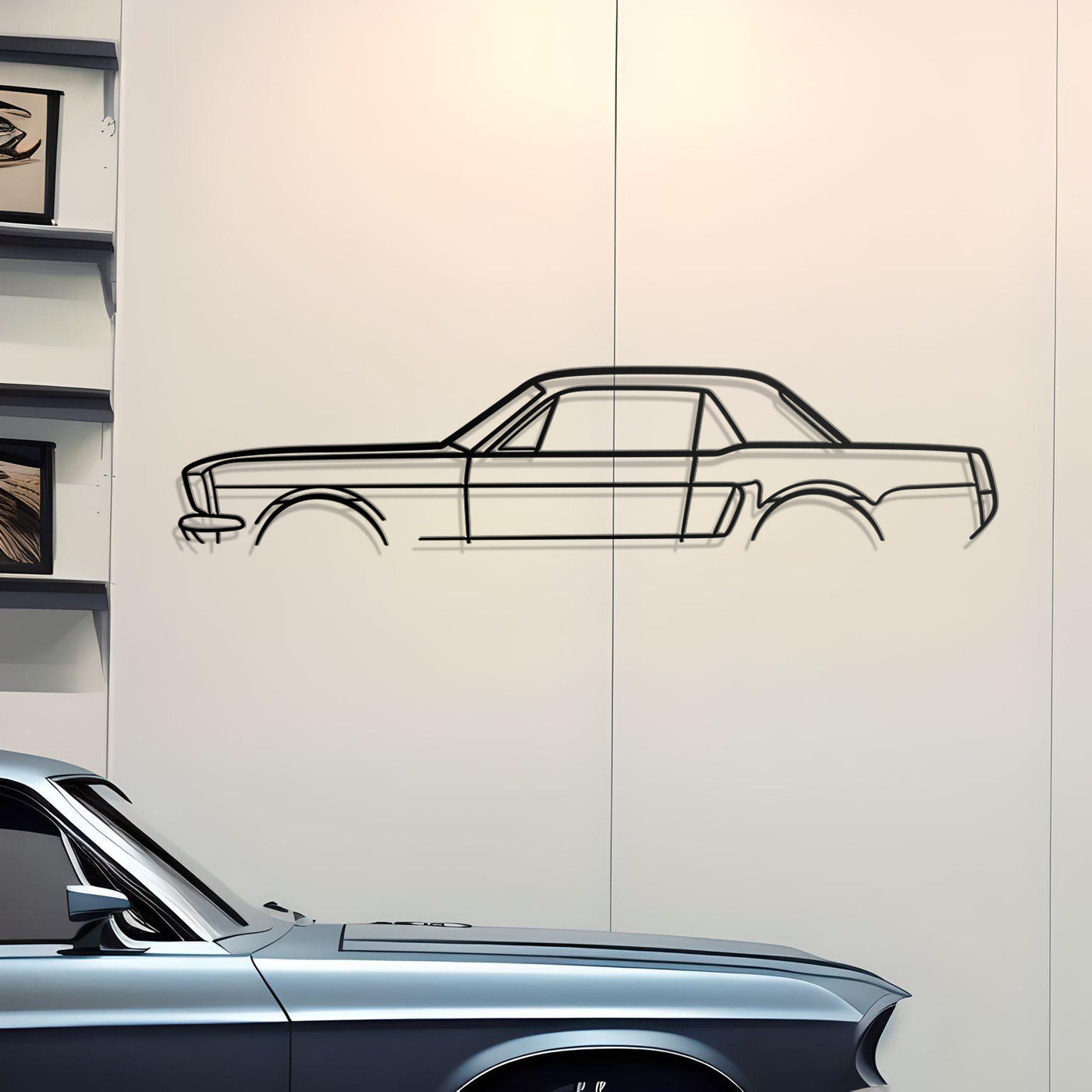 Ford Mustang 1965 Classic Metal Silhouette