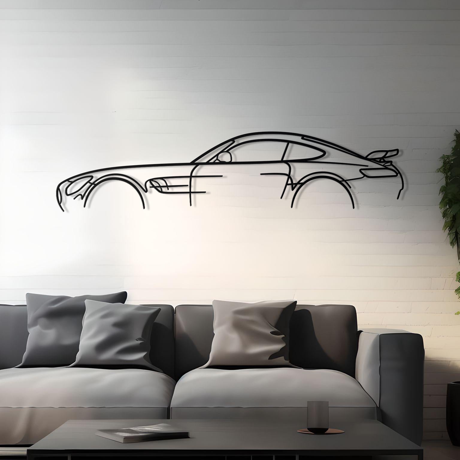Mercedes AMG GTR Classic Metal Silhouette