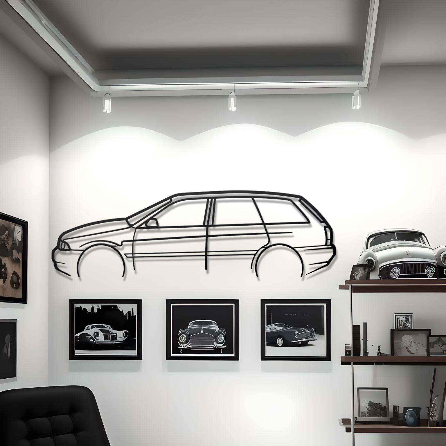 Audi S4 B5 Avant Detailed Metal Car Silhouette
