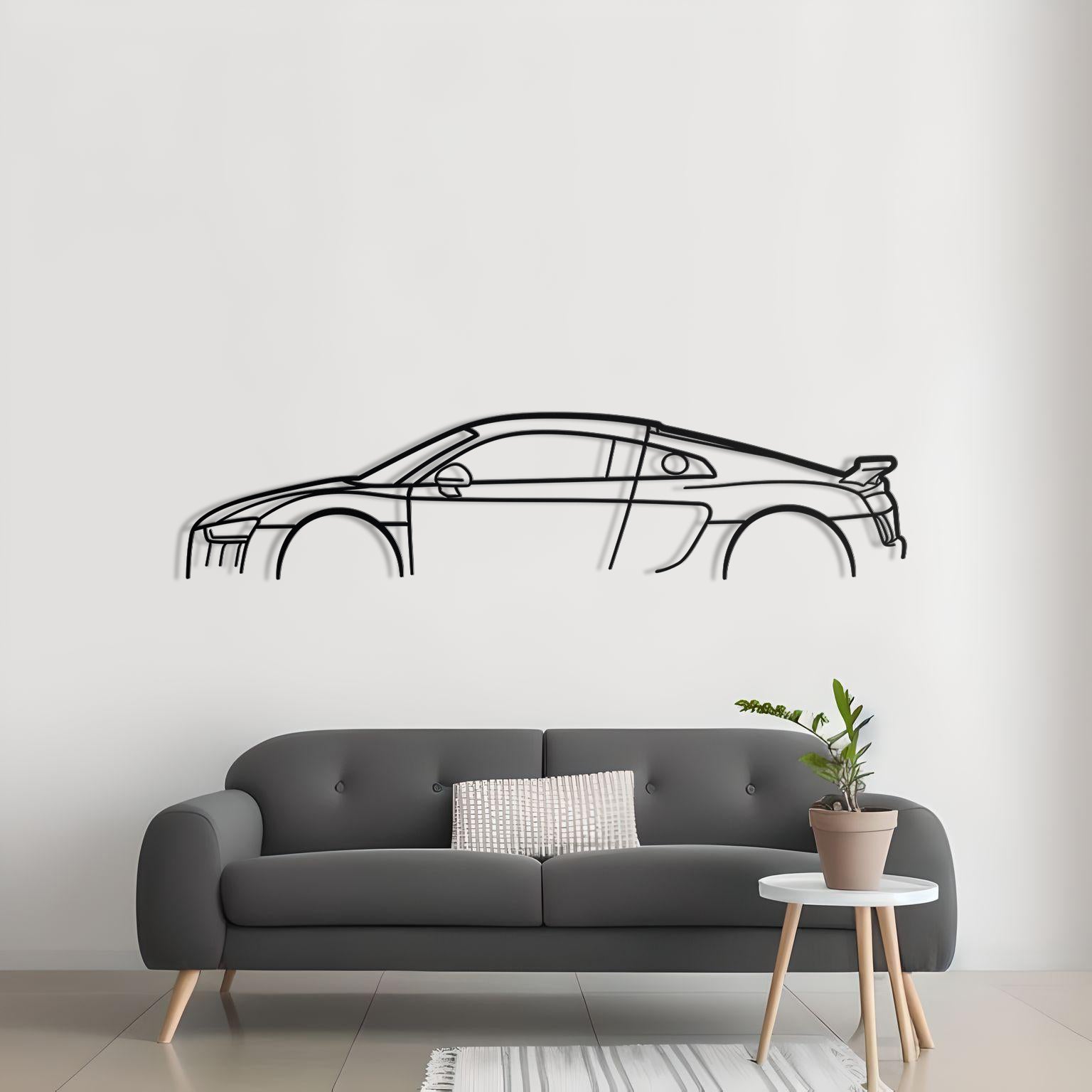 Audi R8 Mk2 Classic Metal Silhouette