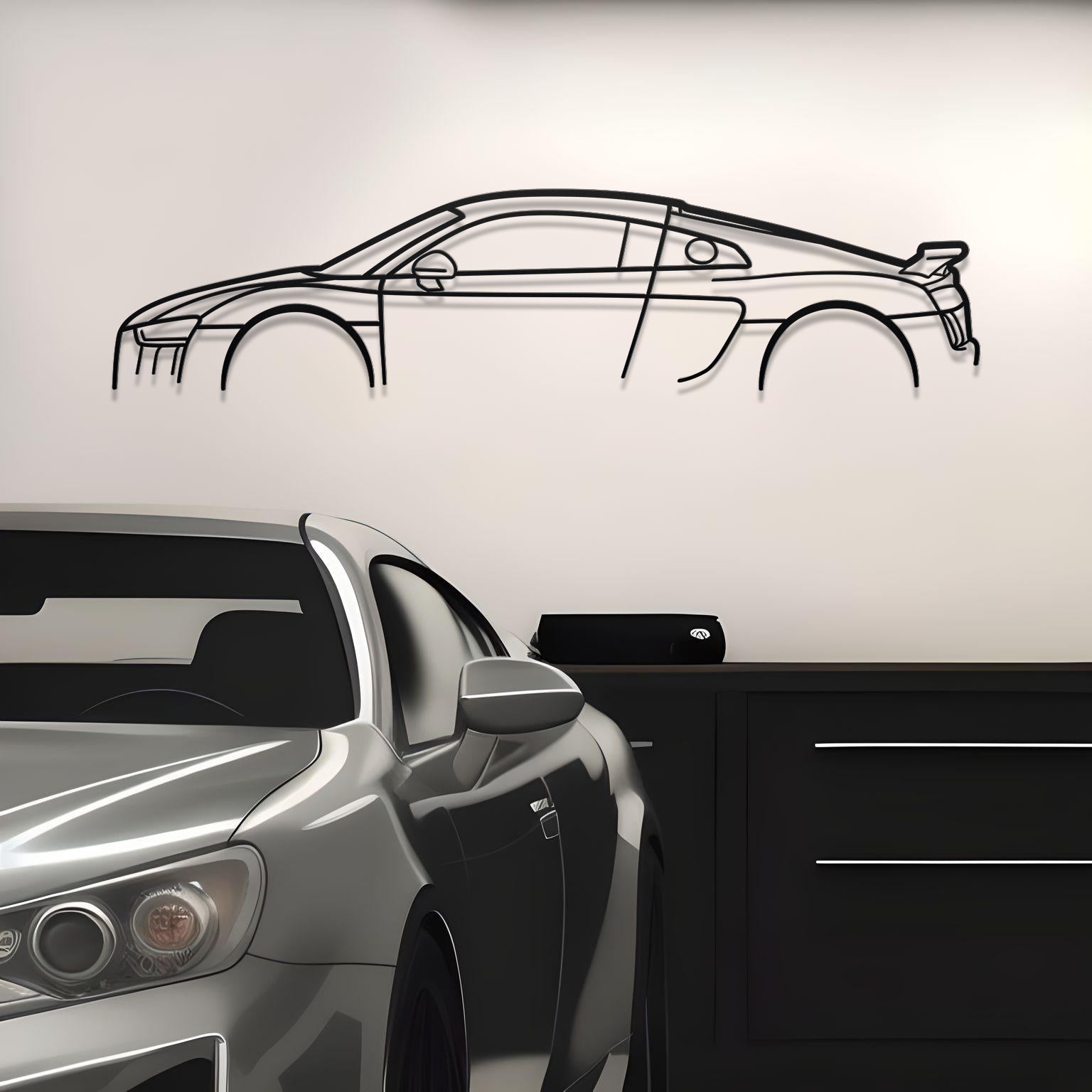 Audi R8 Mk2 Classic Metal Silhouette