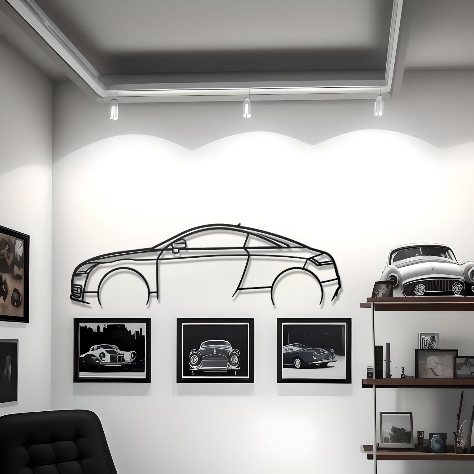 2008 Audi TT Detailed Metal Car Silhouette