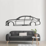 2017 BMW 340i M Detailed Metal Car Silhouette