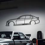 2017 BMW 340i M Detailed Metal Car Silhouette