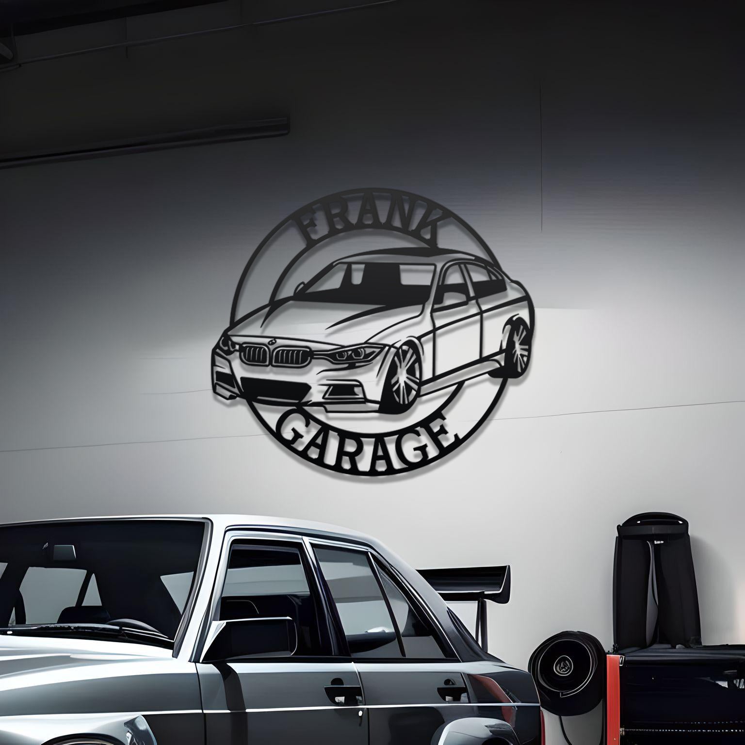 BMW F-30 Custom Name Personalizable Metal Car Silhouette