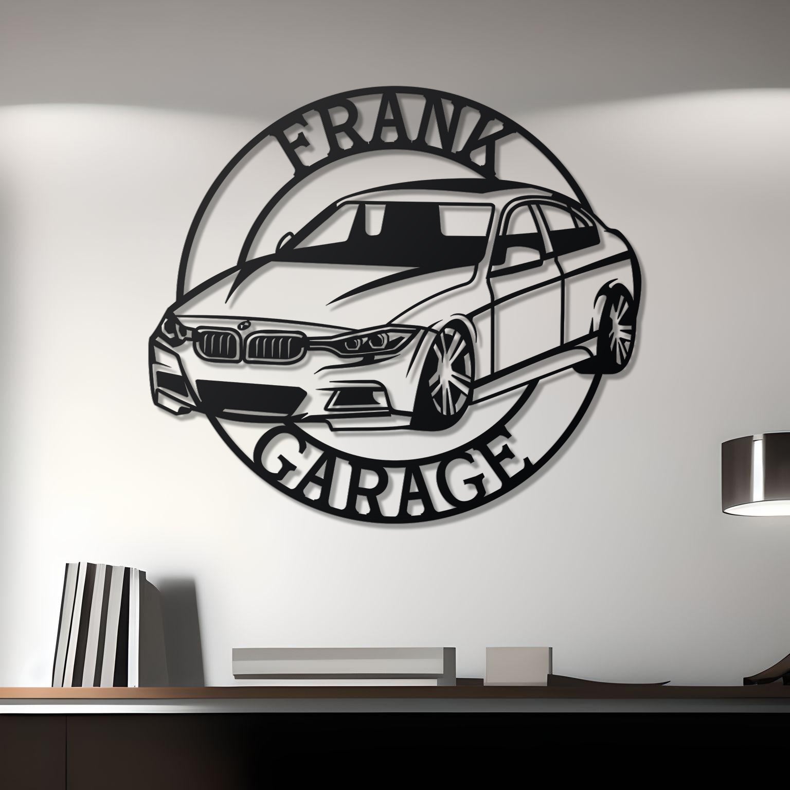 BMW F-30 Custom Name Personalizable Metal Car Silhouette