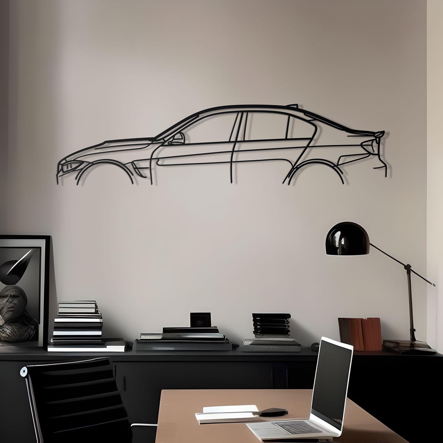 BMW M3 F80 Classic Metal Silhouette