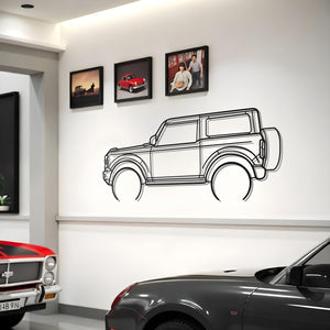 2021 Ford Bronco Detailed Metal Car Silhouette
