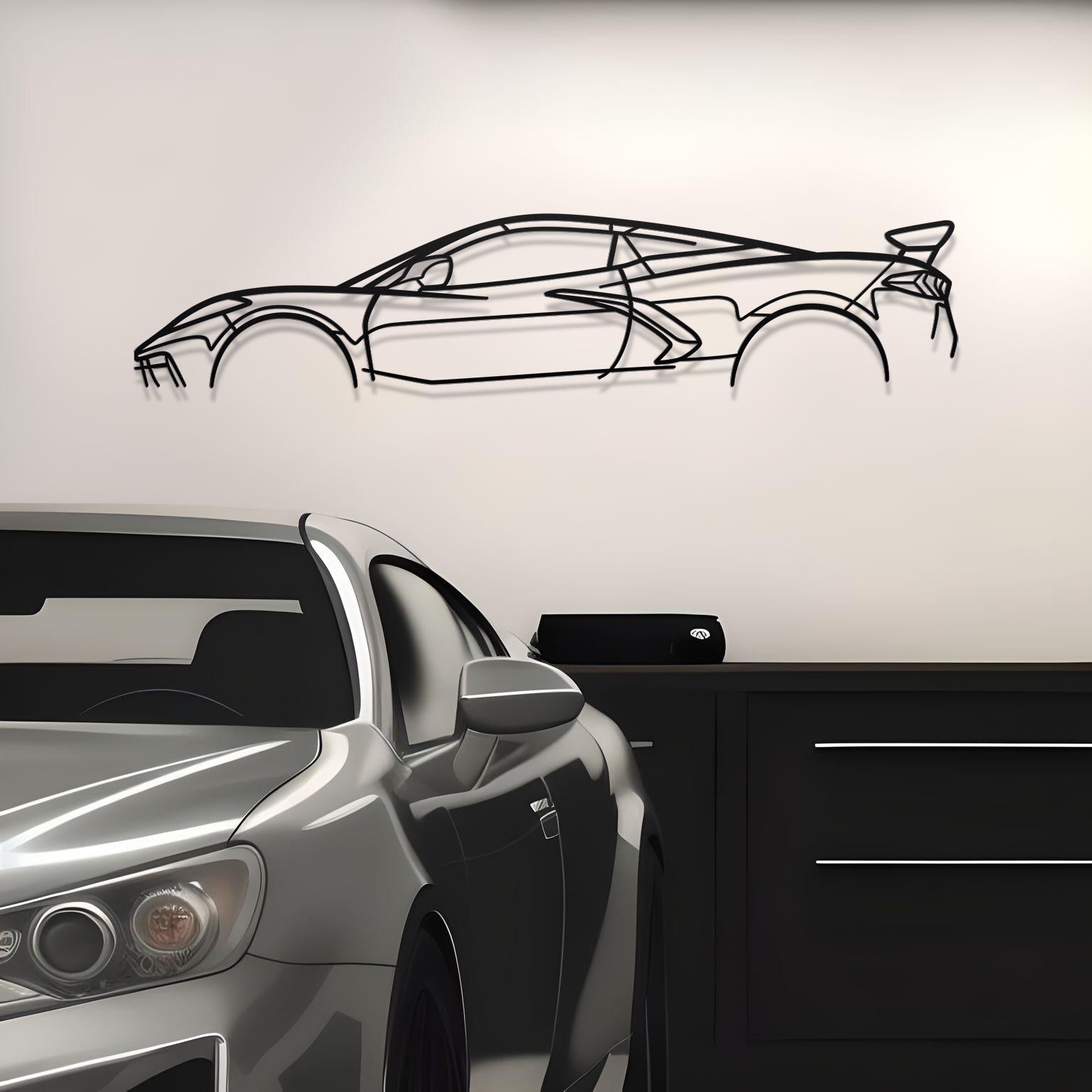 Corvette C8 Stingray Classic Metal Silhouette