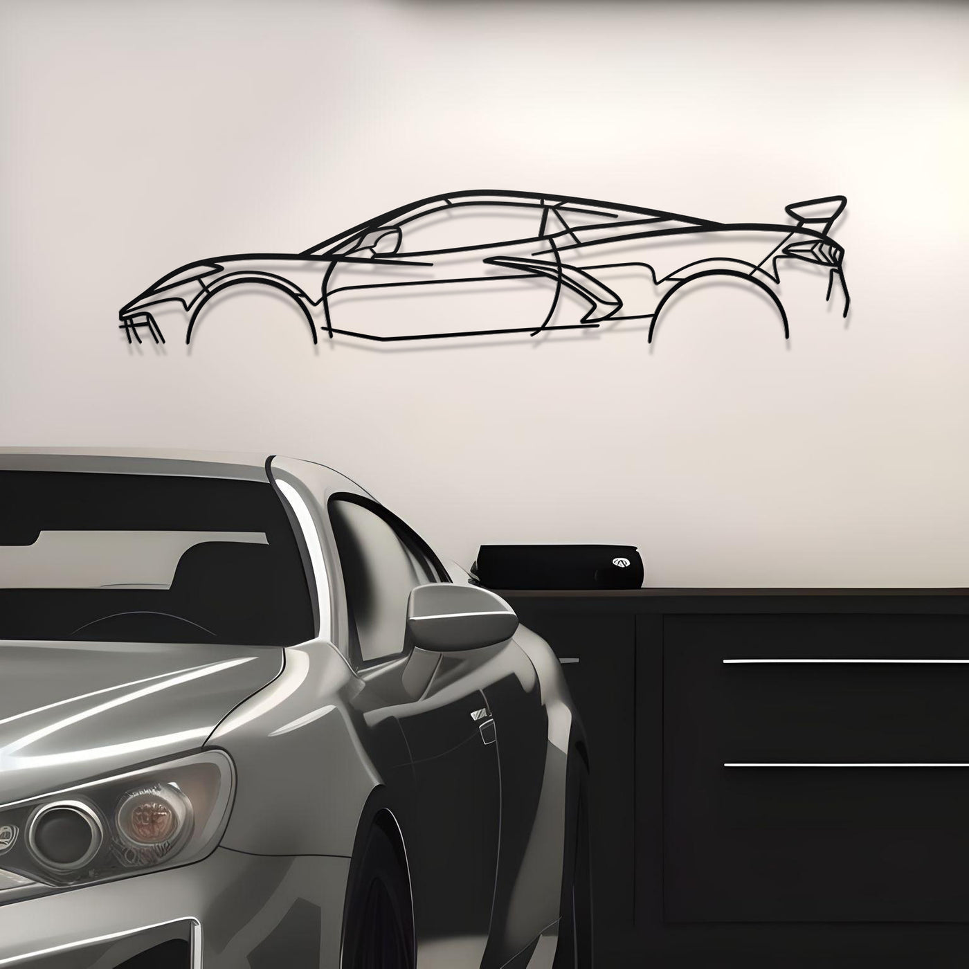 Corvette C8 Stingray Classic Metal Silhouette