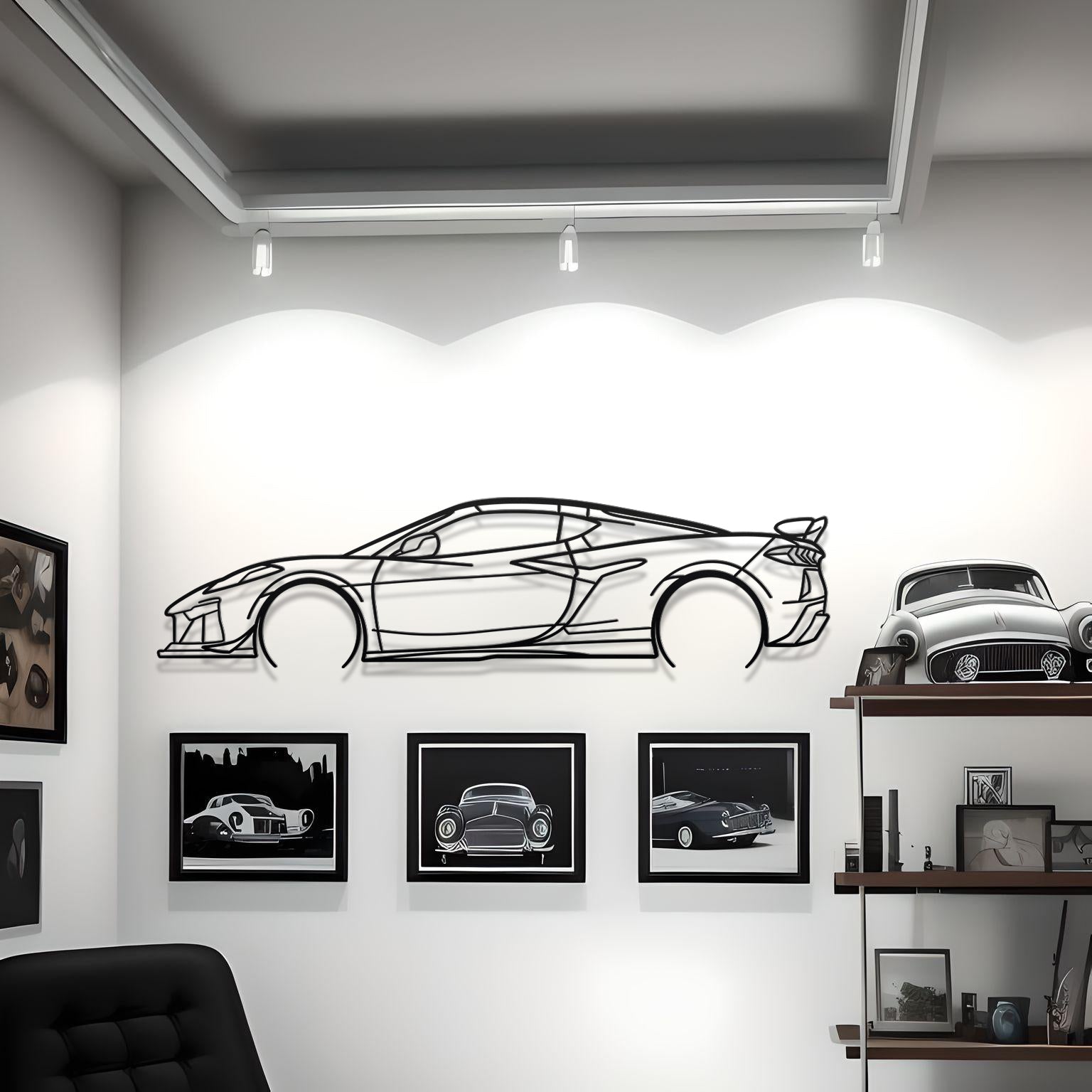 Corvette C8 Z06 Metal Car Silhouette