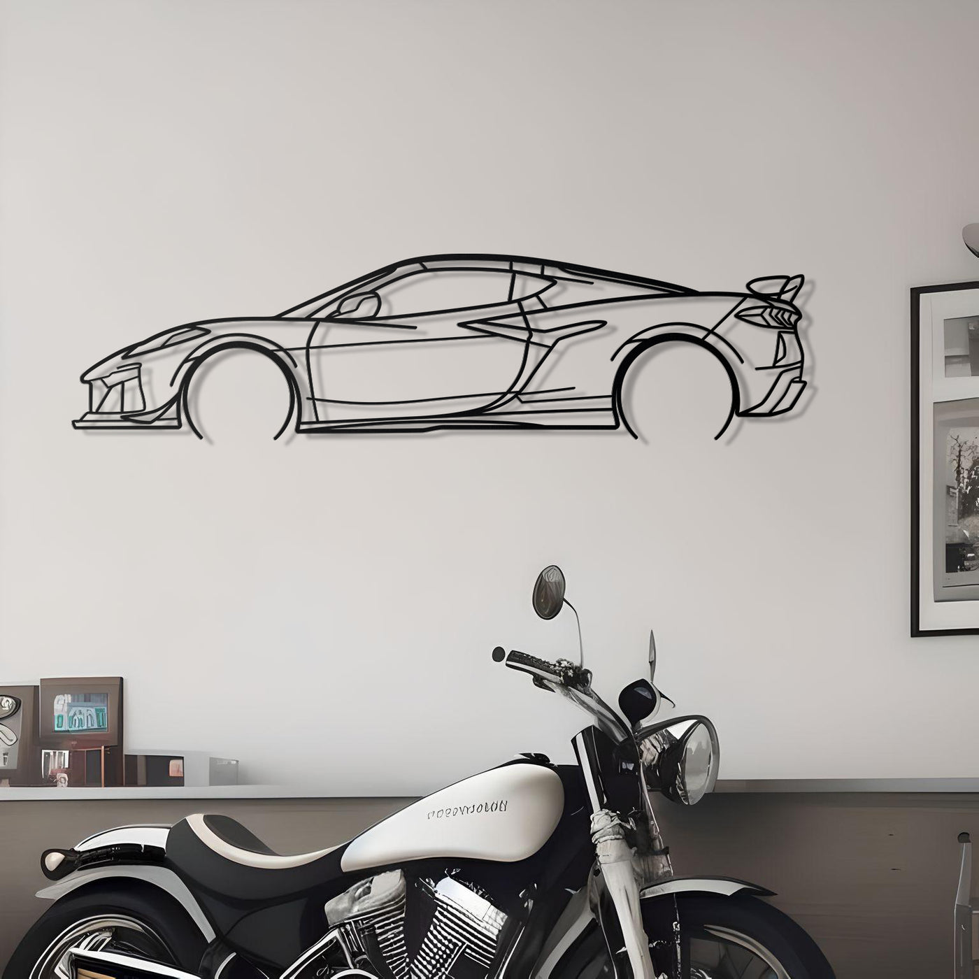 Corvette C8 Z06 Metal Car Silhouette