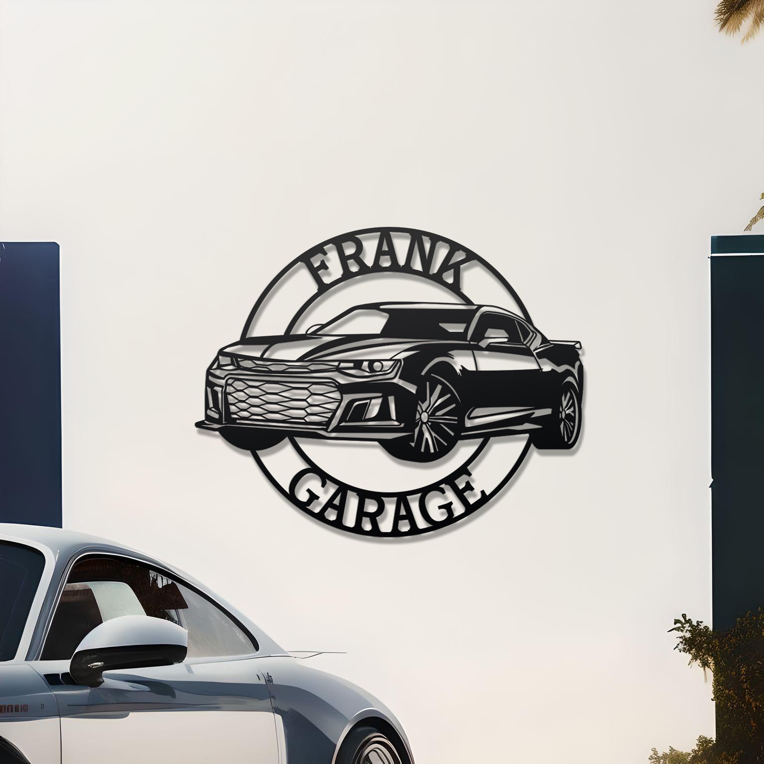Chevrolet Camaro Custom Name Personalizable Metal Car Silhouette