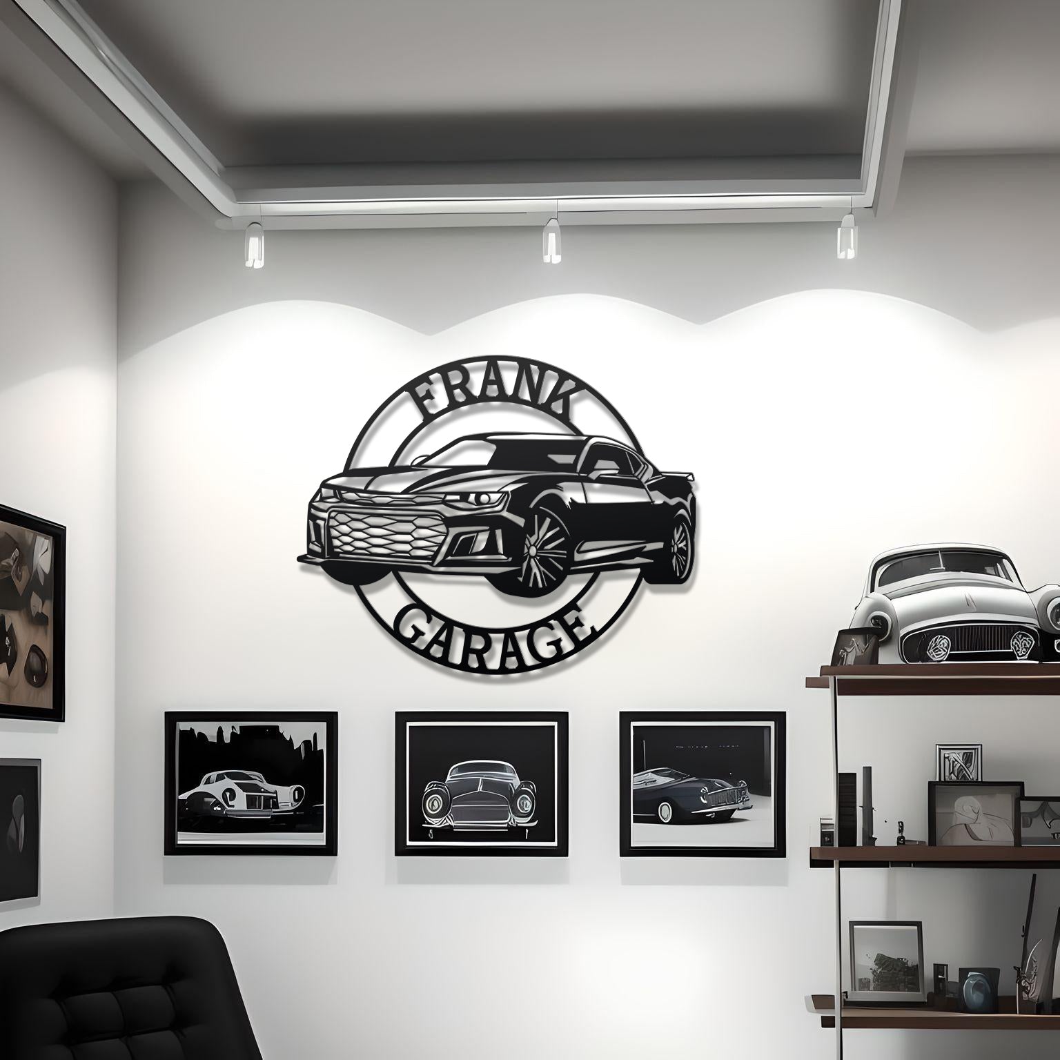 Chevrolet Camaro Custom Name Personalizable Metal Car Silhouette