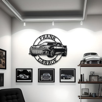 Chevrolet Camaro Custom Name Personalizable Metal Car Silhouette