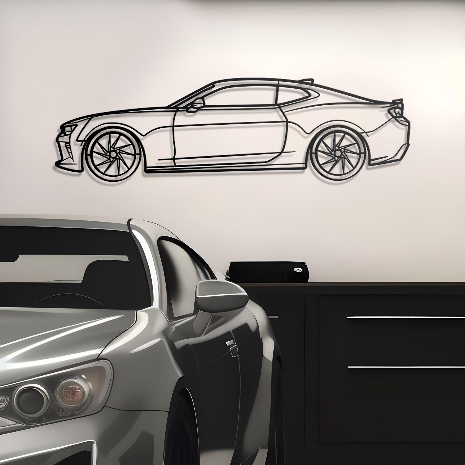 2018 Chevrolet Camaro Detailed Metal Car Silhouette