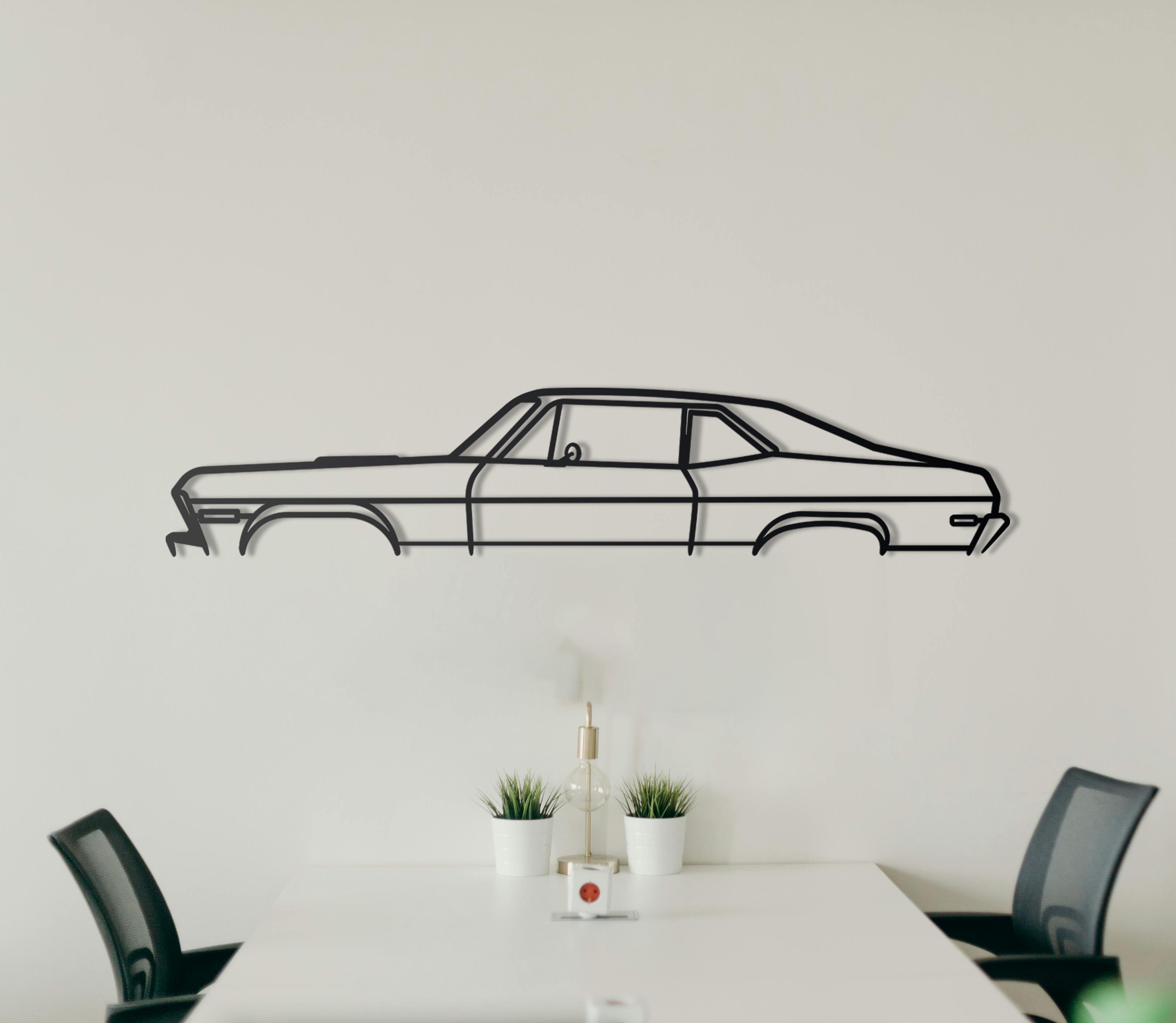 1971 Chevrolet Nova Detailed Metal Silhouette