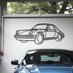 1978 Porsche 911 Targa Diagonal Metal Silhouette