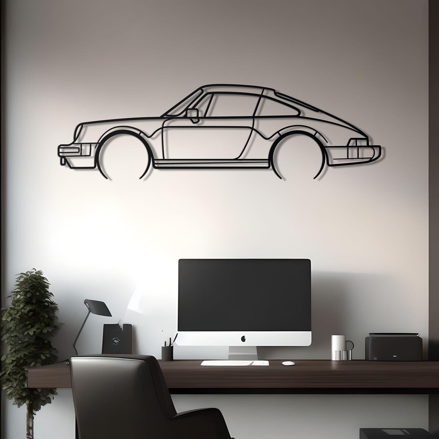 1983 Porsche 911 SC Detailed Metal Silhouette