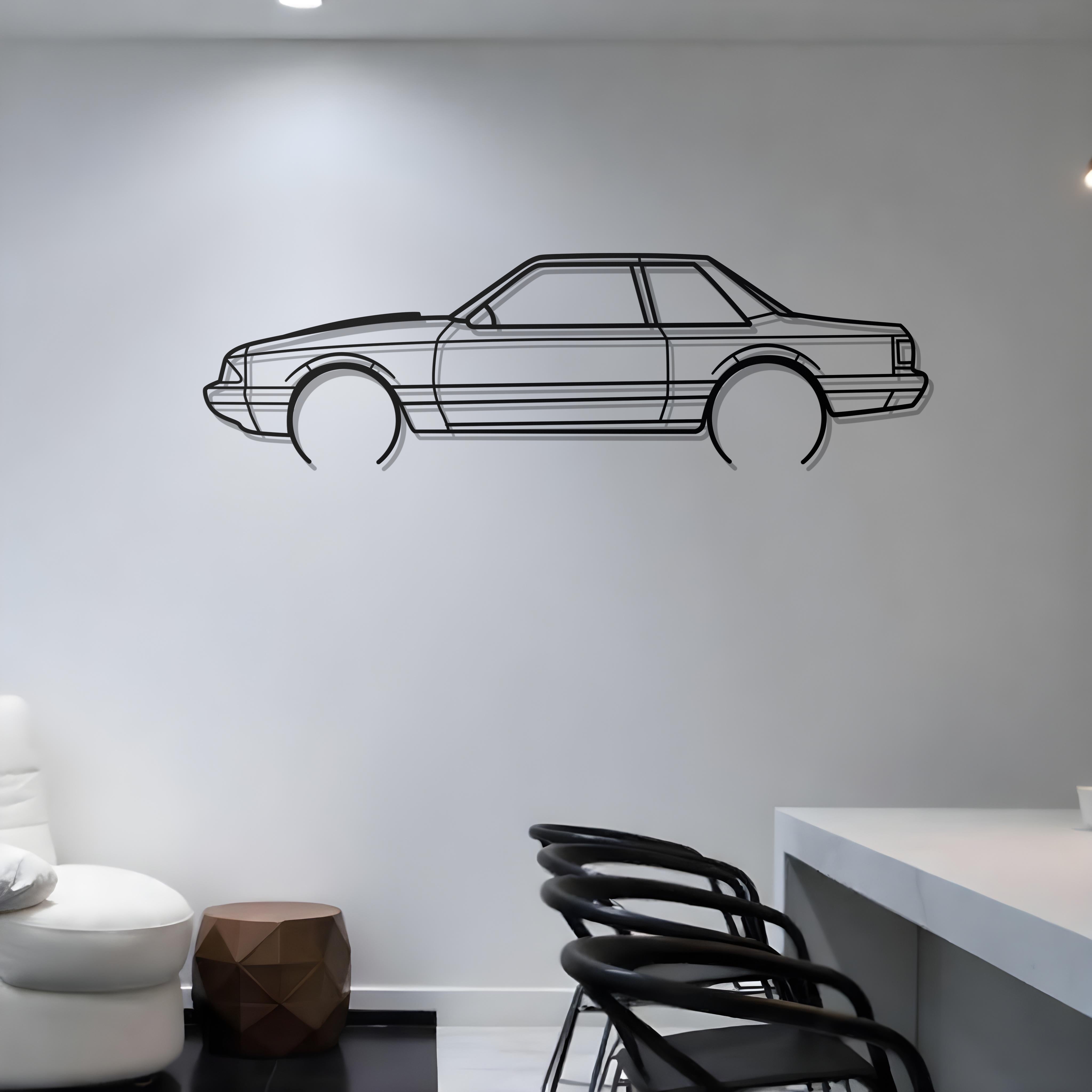 1990 Mustang Foxbody Notchback Metal Wall Art