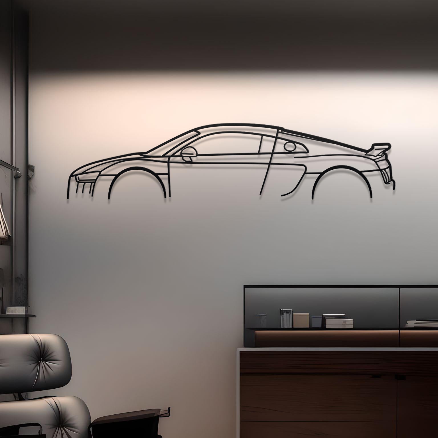 Audi R8 Mk2 Classic Metal Silhouette