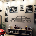 1991 BMW E30 M3 Detailed Metal Car Silhouette