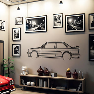 1991 BMW E30 M3 Detailed Metal Car Silhouette