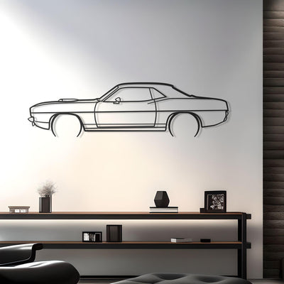 1970 Plymouth Cuda Metal Silhouette
