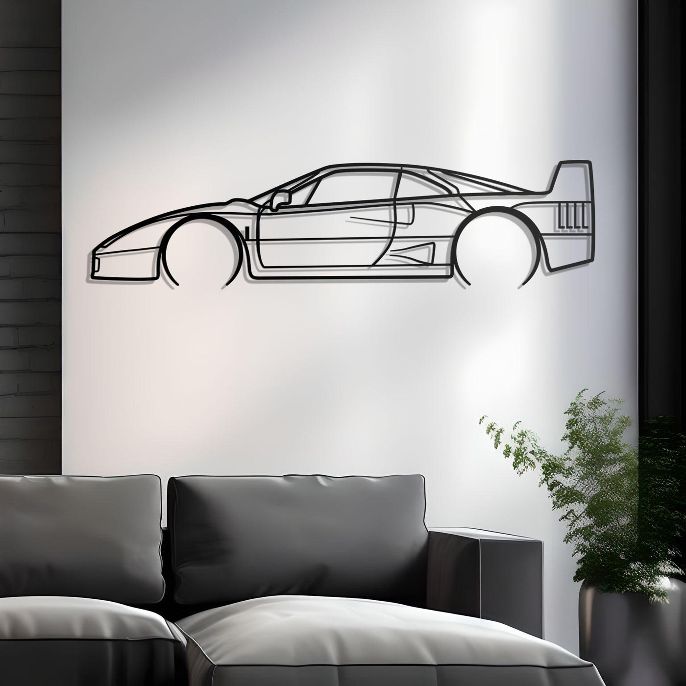 1990 Ferrari F40 Metal Wall Decor