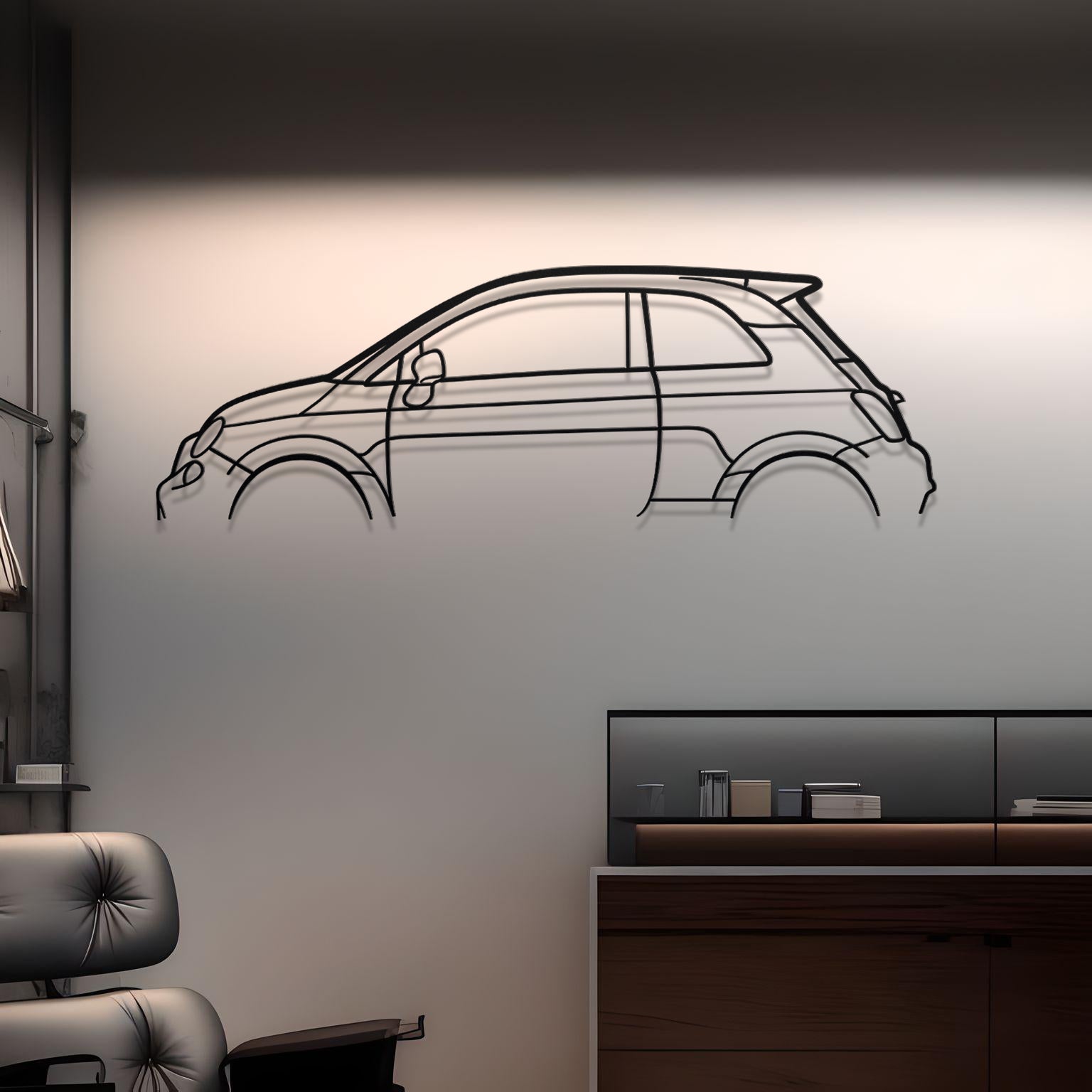 Fiat 500 Classic Metal Silhouette