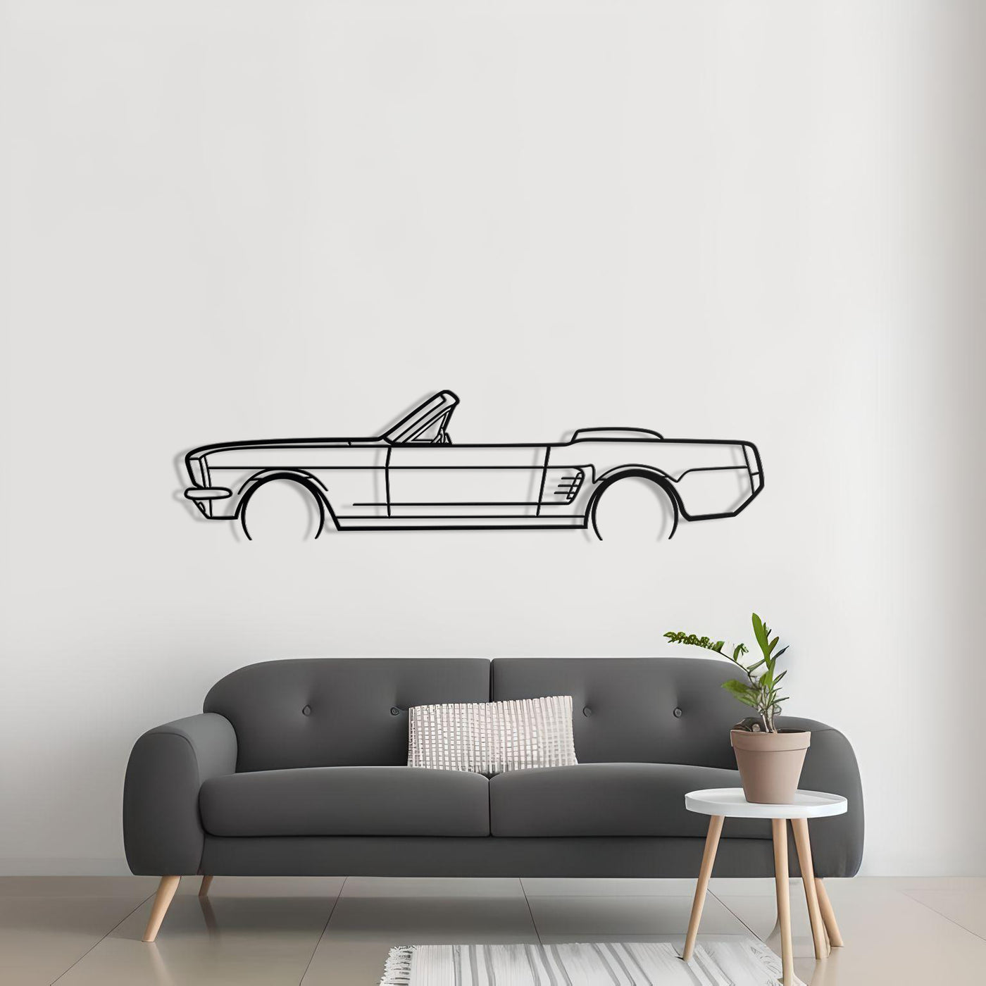 1966 Mustang Convertible Metal Silhouette