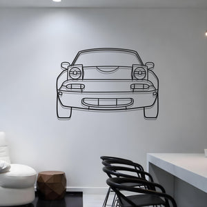 1990 Mazda Miata MX-5 NA Front View Metal Silhouette