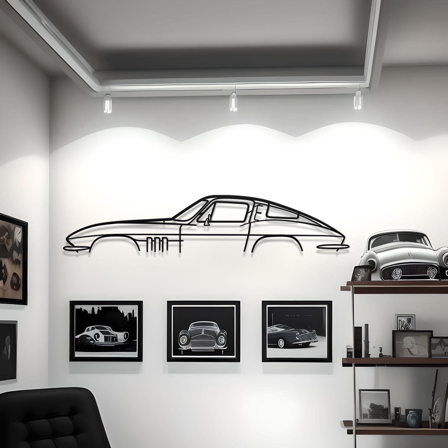 Corvette C2 Classic Metal Silhouette