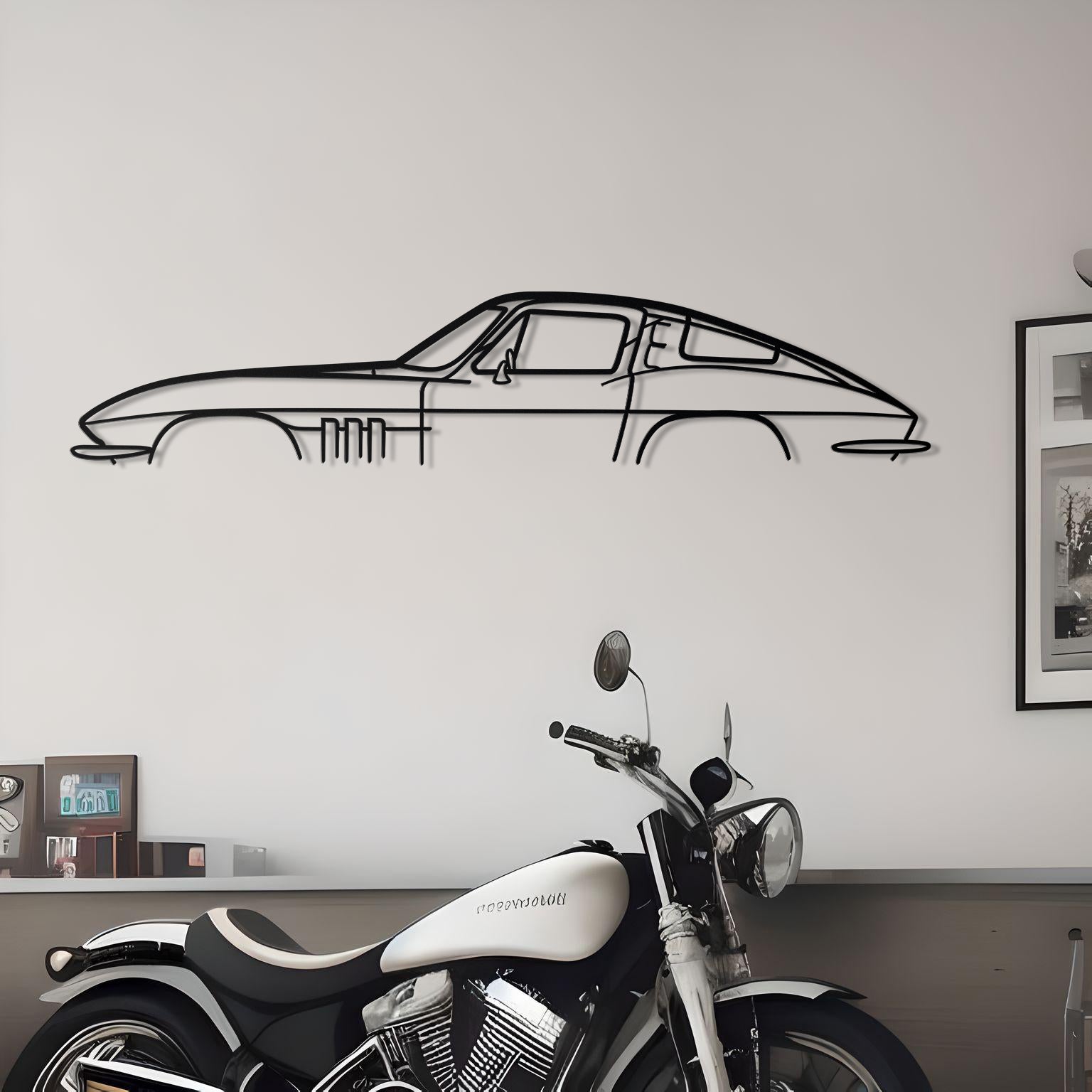 Corvette C2 Classic Metal Silhouette