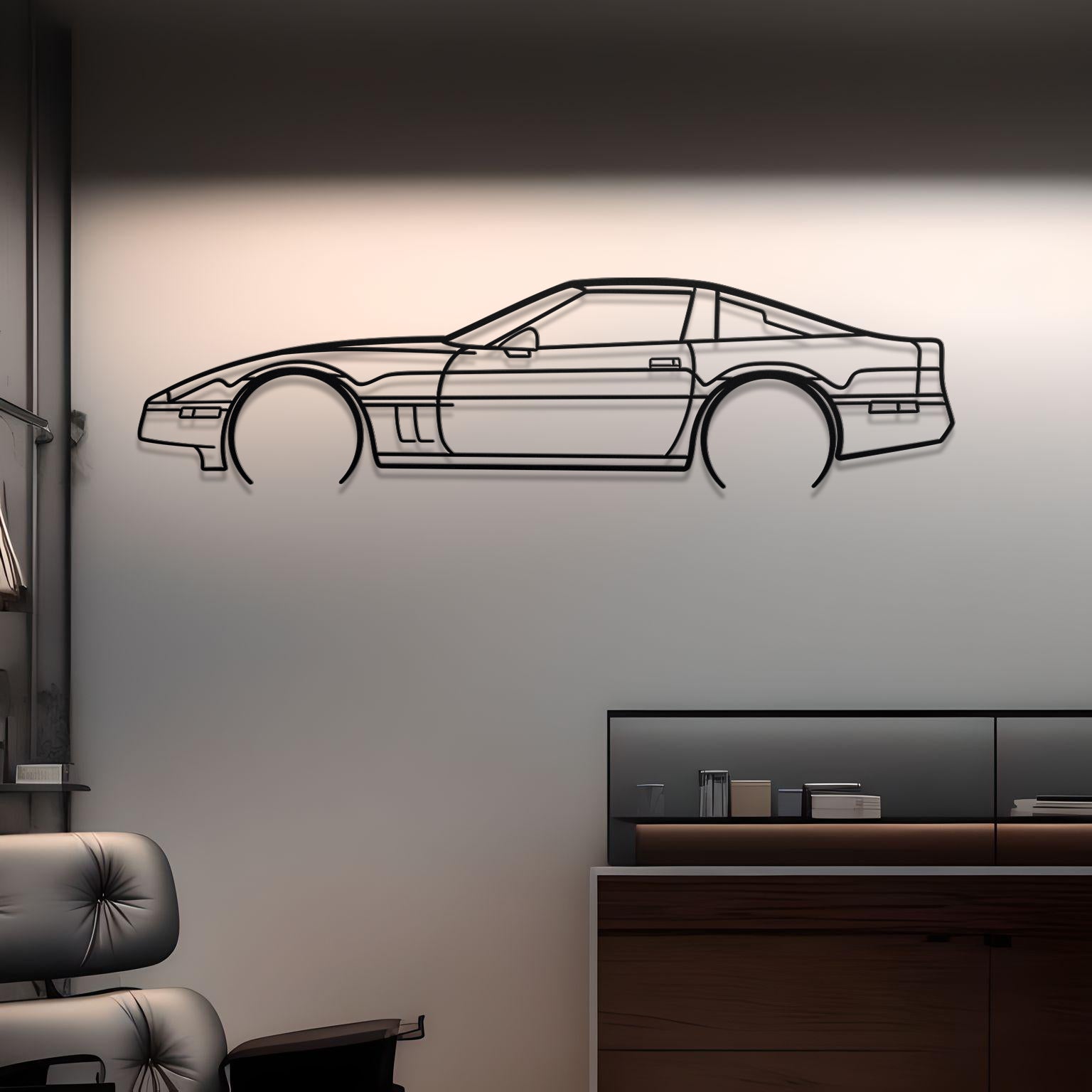Corvette C4 Classic Metal Silhouette