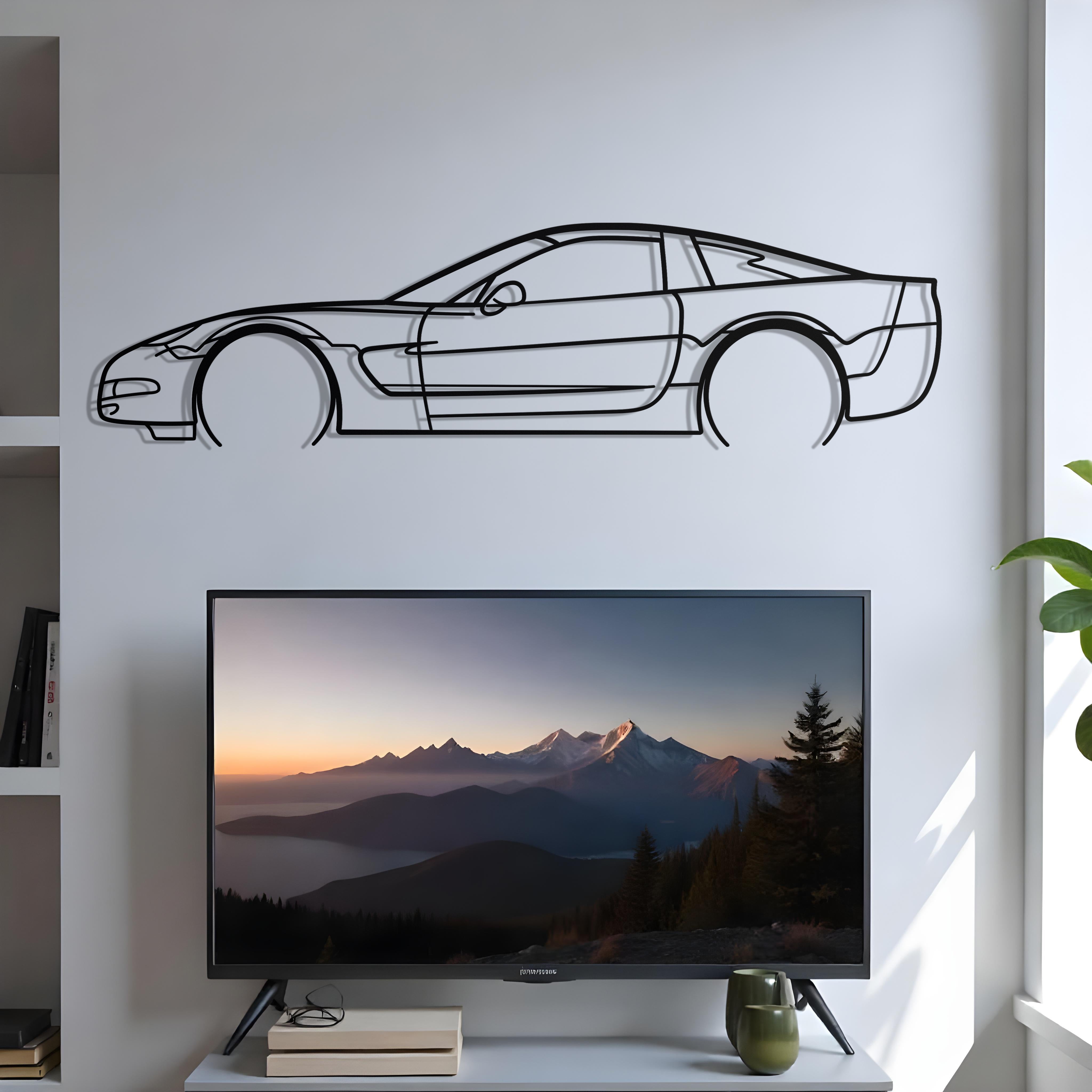 Corvette C5 Classic Metal Silhouette