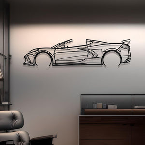 Corvette C8 Convertible Metal Car Silhouette