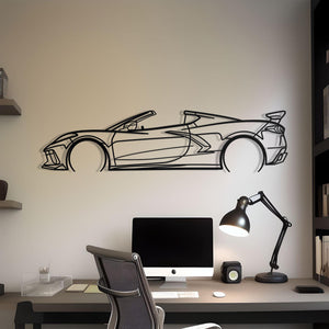 Corvette C8 Convertible Metal Car Silhouette