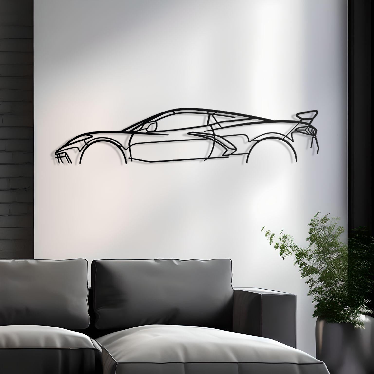 Corvette C8 Stingray Classic Metal Silhouette