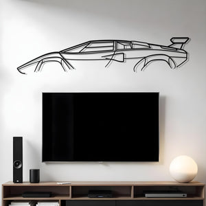 Lamborghini Countach Classic Metal Silhouette