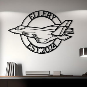 F-35 Custom Name Detailed Metal Wall Decor