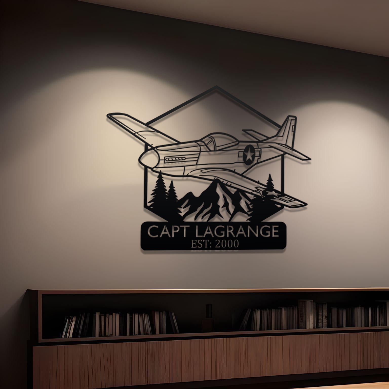 F-35 Lightning Custom Name Metal Silhouette