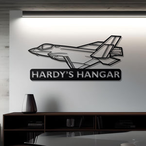 F-35 Custom Name Detailed Metal Wall Decor