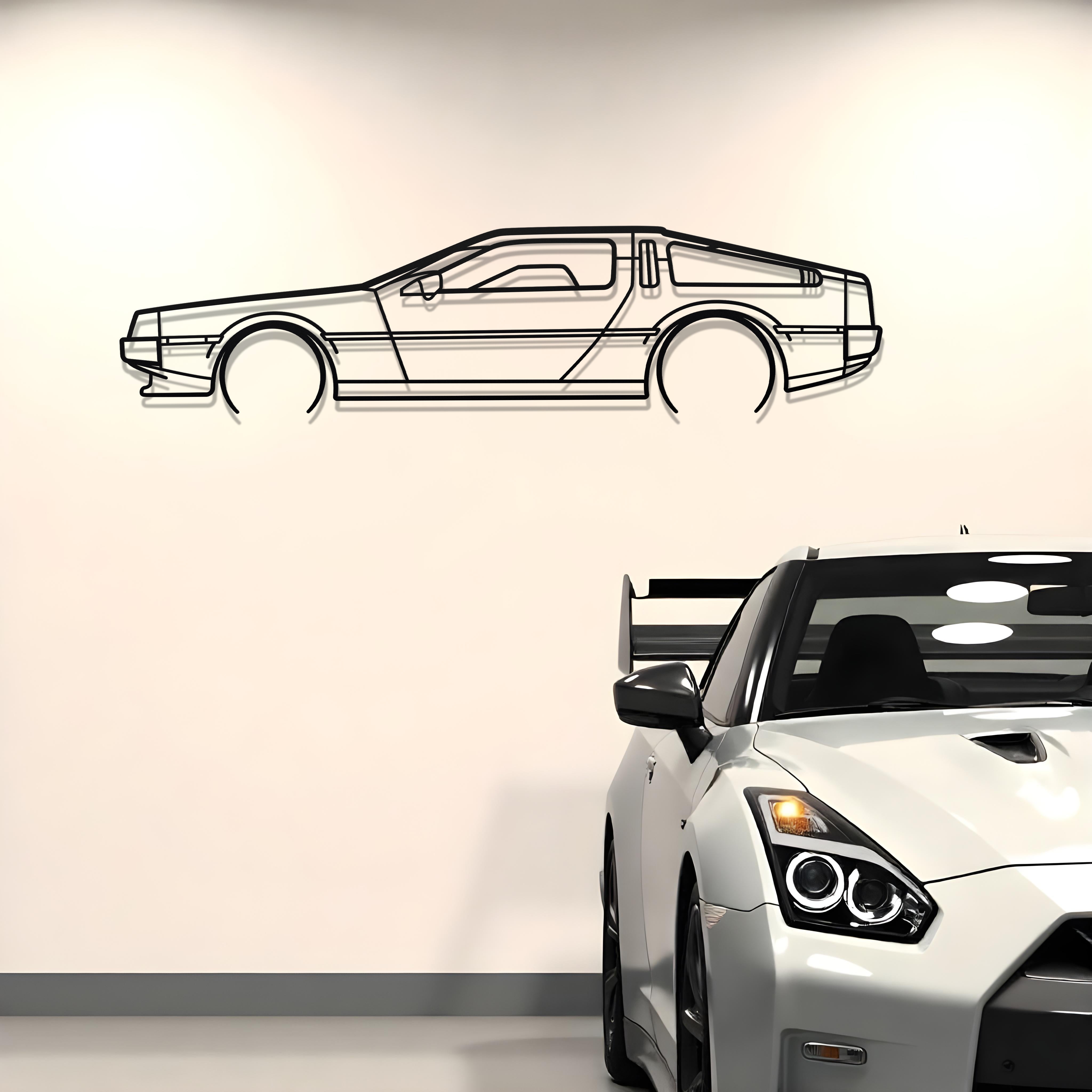 Delorean Metal Silhouette
