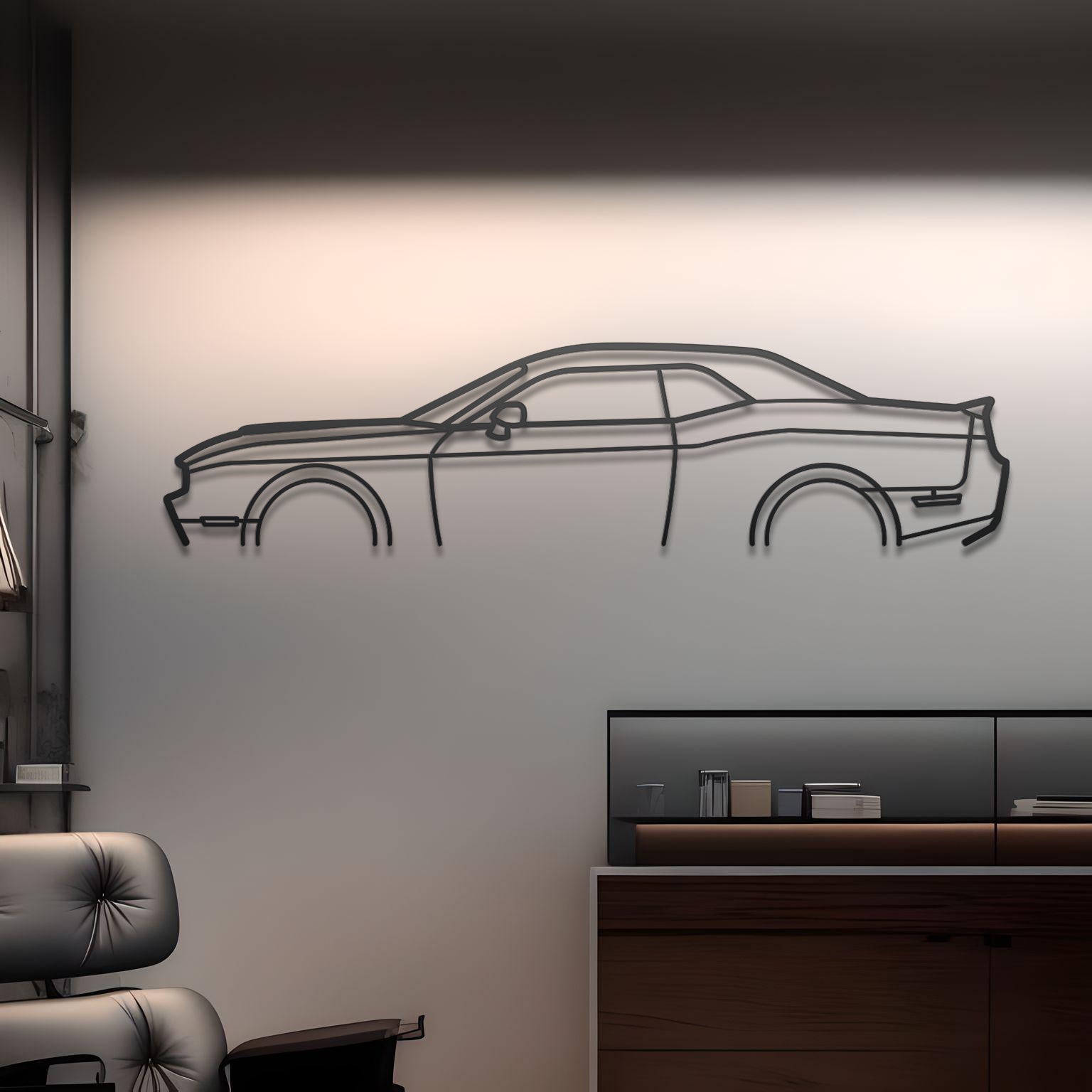 2017 Dodge Challenger Detailed Silhouette Metal Art