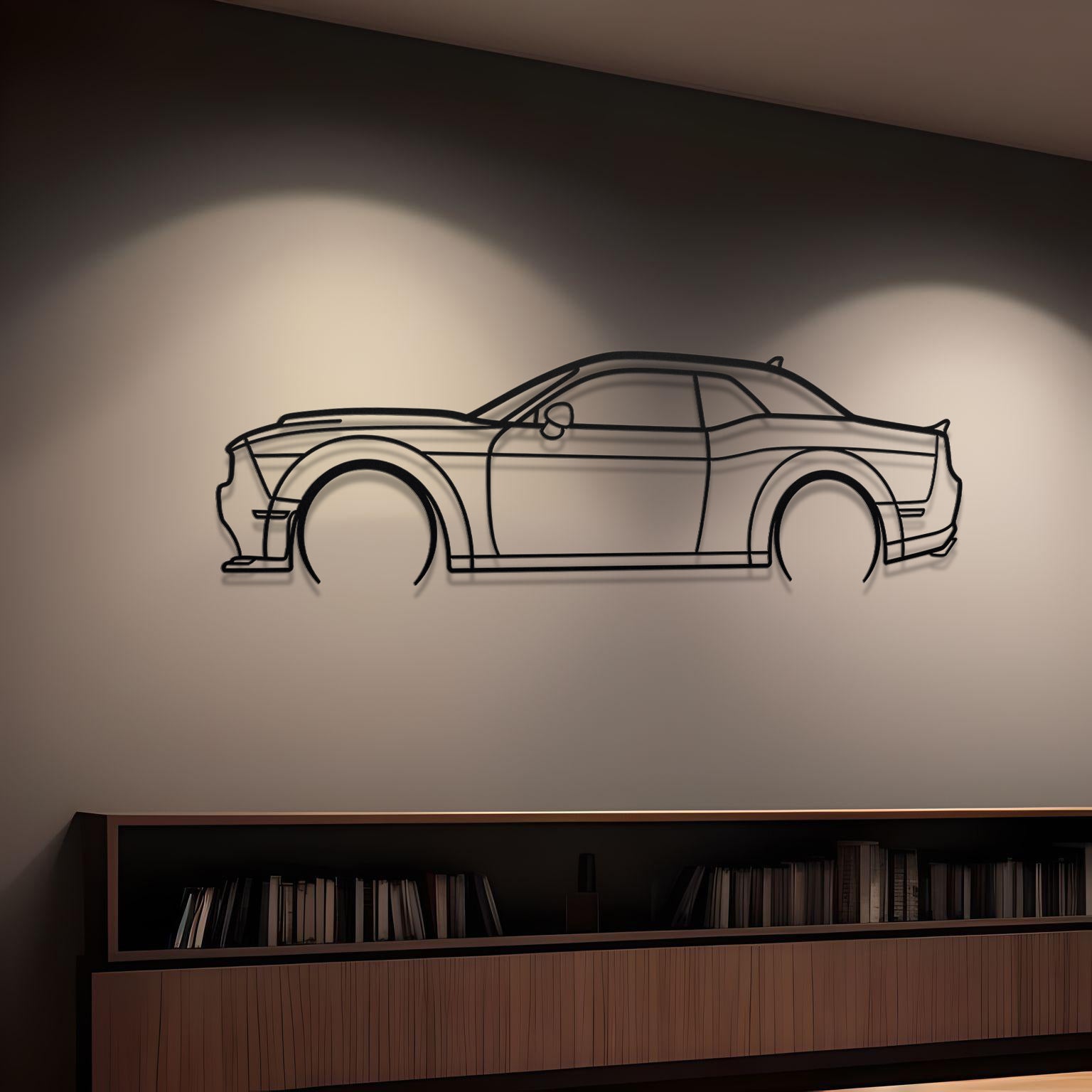 Dodge Challenger Scat Pack Widebody Metal Silhouette