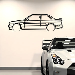 1991 BMW E30 M3 Detailed Metal Car Silhouette