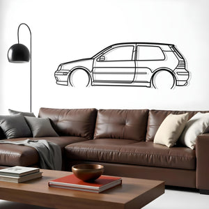 Volkswagen Golf GTI Mk4 Metal Silhouette