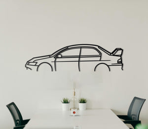 2004 Mitsubishi Lancer Evolution Detailed Metal Car Silhouette